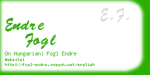 endre fogl business card